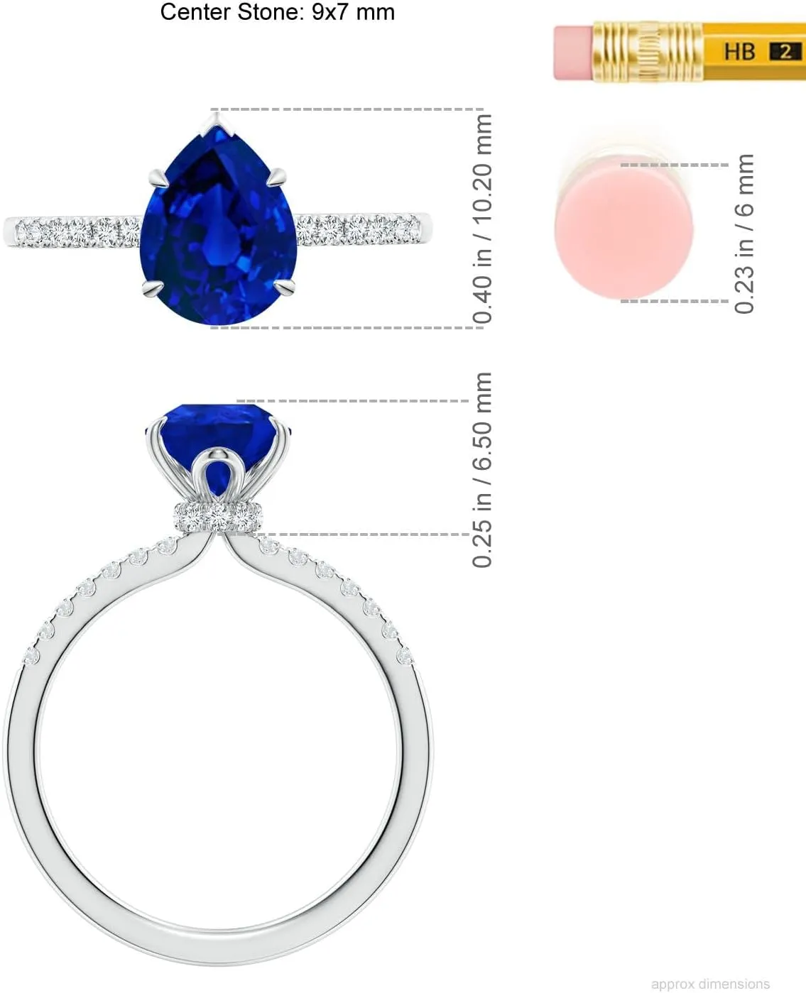 in 14K moccasin anew neglect abundance quality Solid Gold/Platinum | Birthday, Anniversary, Wedding Jewelry Gift for Women Angara Lab Grown Pear-Shaped Blue Sapphire Hidden Halo Engagement Ring 