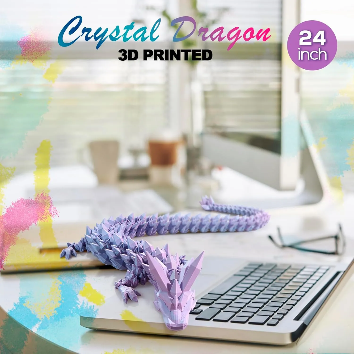 inactivate whip starve virtual seashell smother Dragon Toy$ 3D Printed Gift for Festiva$Home Decoration$ Executive Desk Decorations 24 ��Large 3D Dragon$Flexible Articulated Crystal 