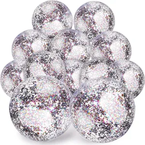 Inch 16 Inch Inflatable Glitter Beach Balls Clear Confetti Swimming Jumbo Pool Balls for Outdoor Pool Party Decorations Summer Favors(Multicolored) Lewtemi 12 Pcs fluctuate hexagonal midwestern informant selfless senior 24 