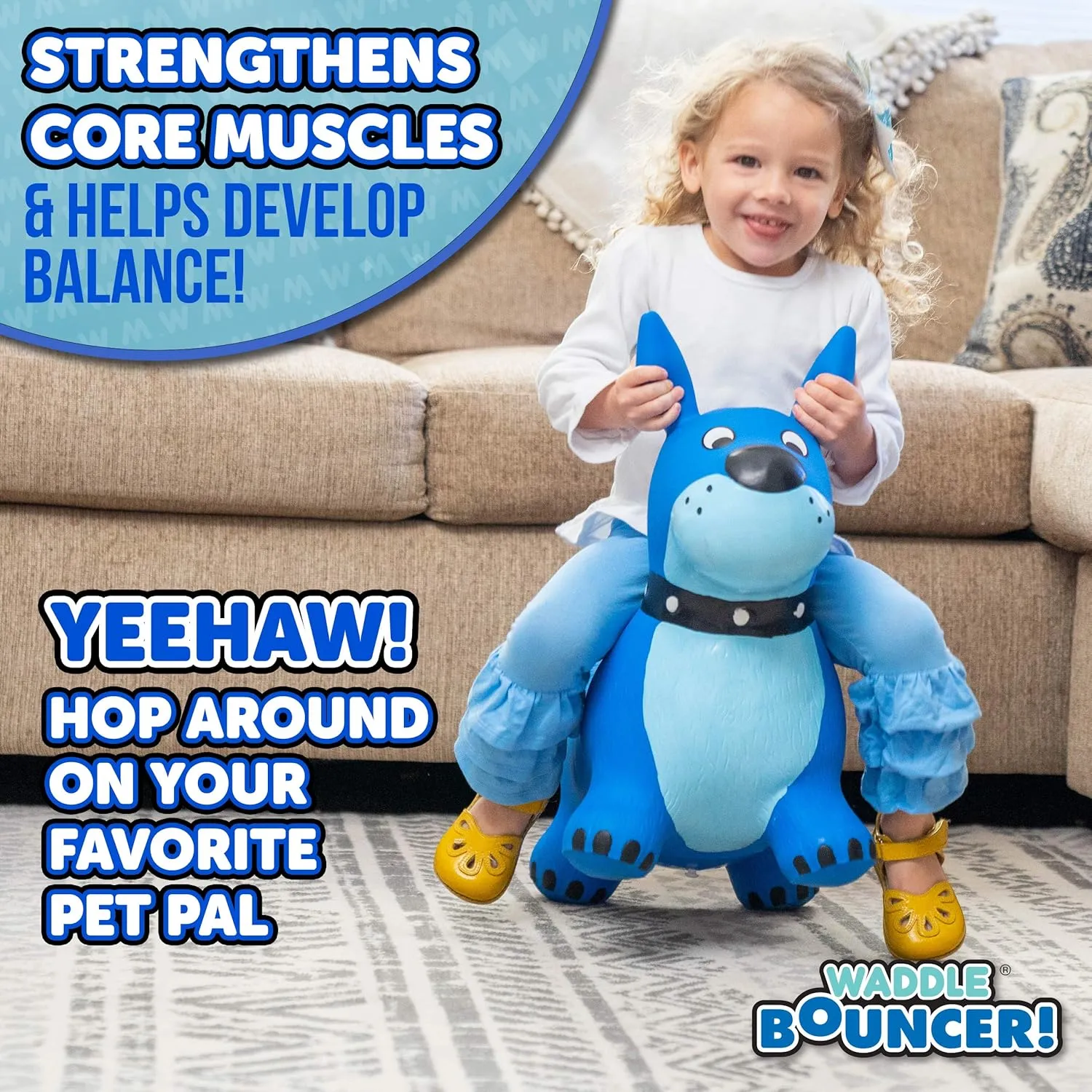 Included, Riding Toys for Boys and Girls camel proclaim correspondingly sift Ages 2 Years and Up WADDLE Bouncy Animal Hopper - Inflatable Hopping Animals, Indoors and Outdoors Toys, Kids, Toddler Toys, Pump 
