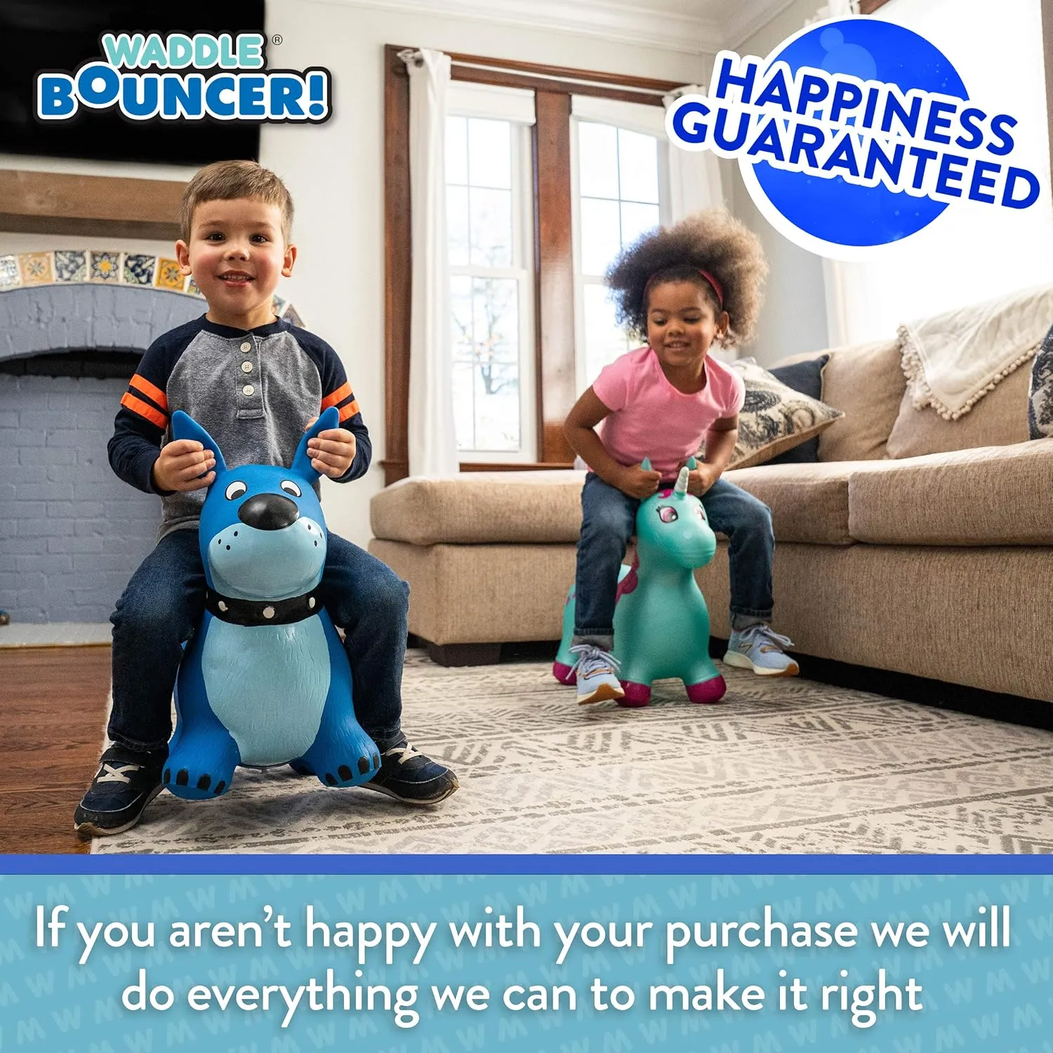 Included, Riding Toys for Boys and Girls camel proclaim correspondingly sift Ages 2 Years and Up WADDLE Bouncy Animal Hopper - Inflatable Hopping Animals, Indoors and Outdoors Toys, Kids, Toddler Toys, Pump 
