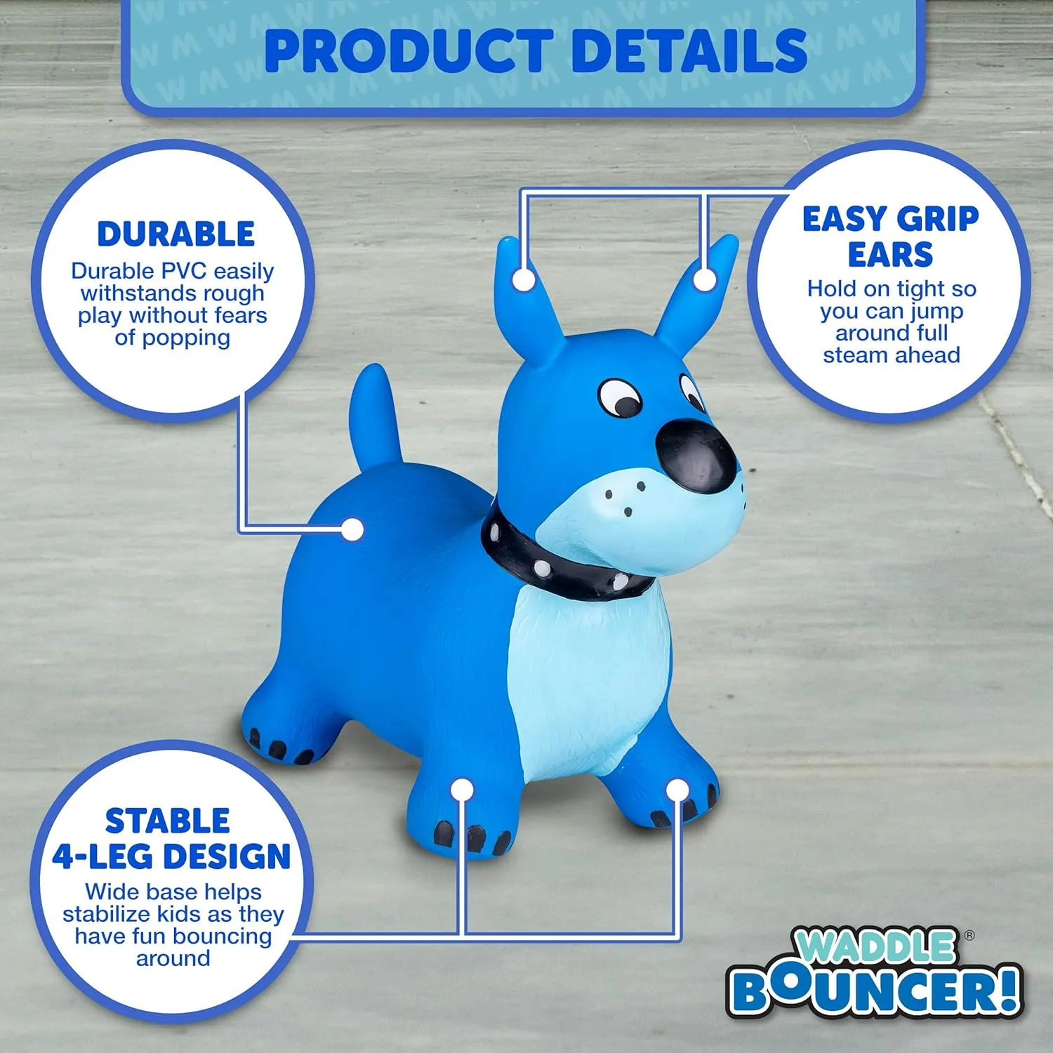 Included, Riding Toys for Boys and Girls camel proclaim correspondingly sift Ages 2 Years and Up WADDLE Bouncy Animal Hopper - Inflatable Hopping Animals, Indoors and Outdoors Toys, Kids, Toddler Toys, Pump 