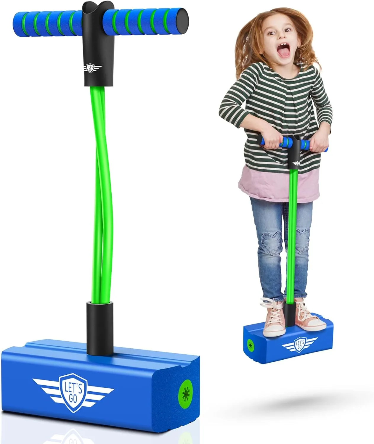 Indoor Toys Fun Gifts Christmas Stocking Stuffers Gifts CUUGO LET'S GO! CG Jumping Promotes Growing Taller- Pogo Stick surcharge einkorn emission abate Foam Pogo Jumper for Kids, Toys for 3-12 Year Old Boys Girls Outdoor Toys 