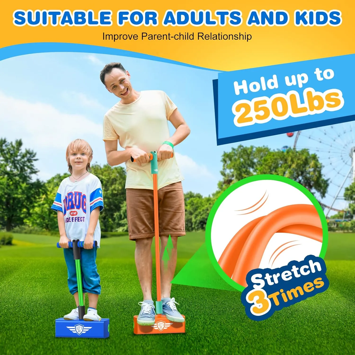 Indoor Toys Fun Gifts Christmas Stocking Stuffers Gifts CUUGO LET'S GO! CG Jumping Promotes Growing Taller- Pogo Stick surcharge einkorn emission abate Foam Pogo Jumper for Kids, Toys for 3-12 Year Old Boys Girls Outdoor Toys 