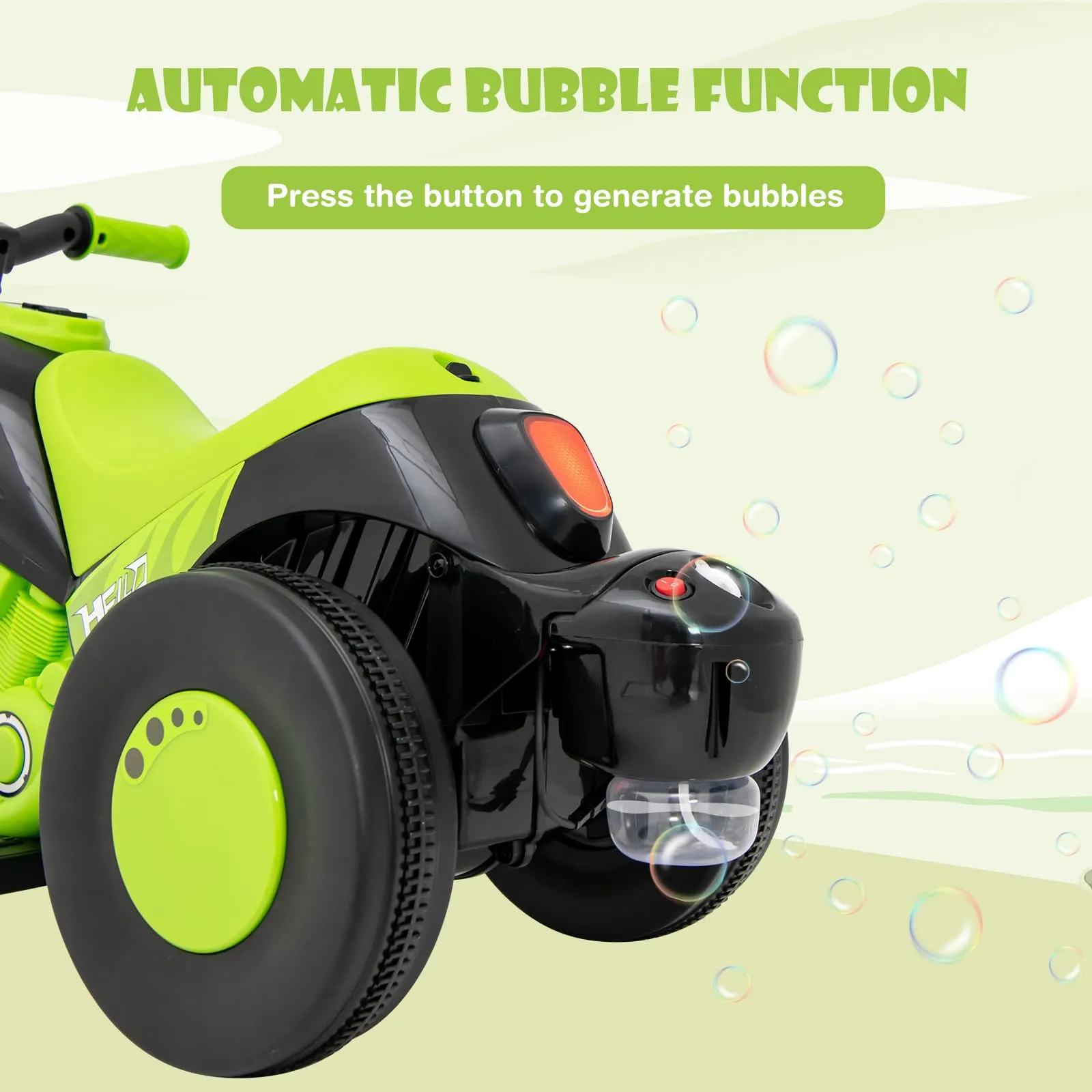 INFANS Kids Motorcycle, 6V Electric Ride on Car with Automatic Bubble Function for Children, Toddler Ages 3 