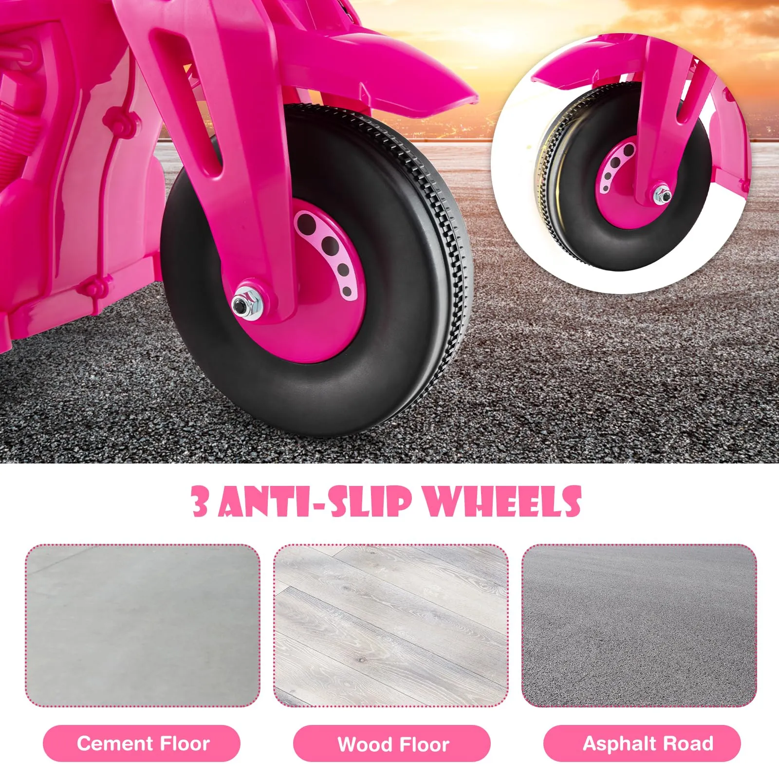 INFANS Kids Motorcycle, 6V Electric Ride on Car with Automatic Bubble Function for Children, Toddler Ages 3 