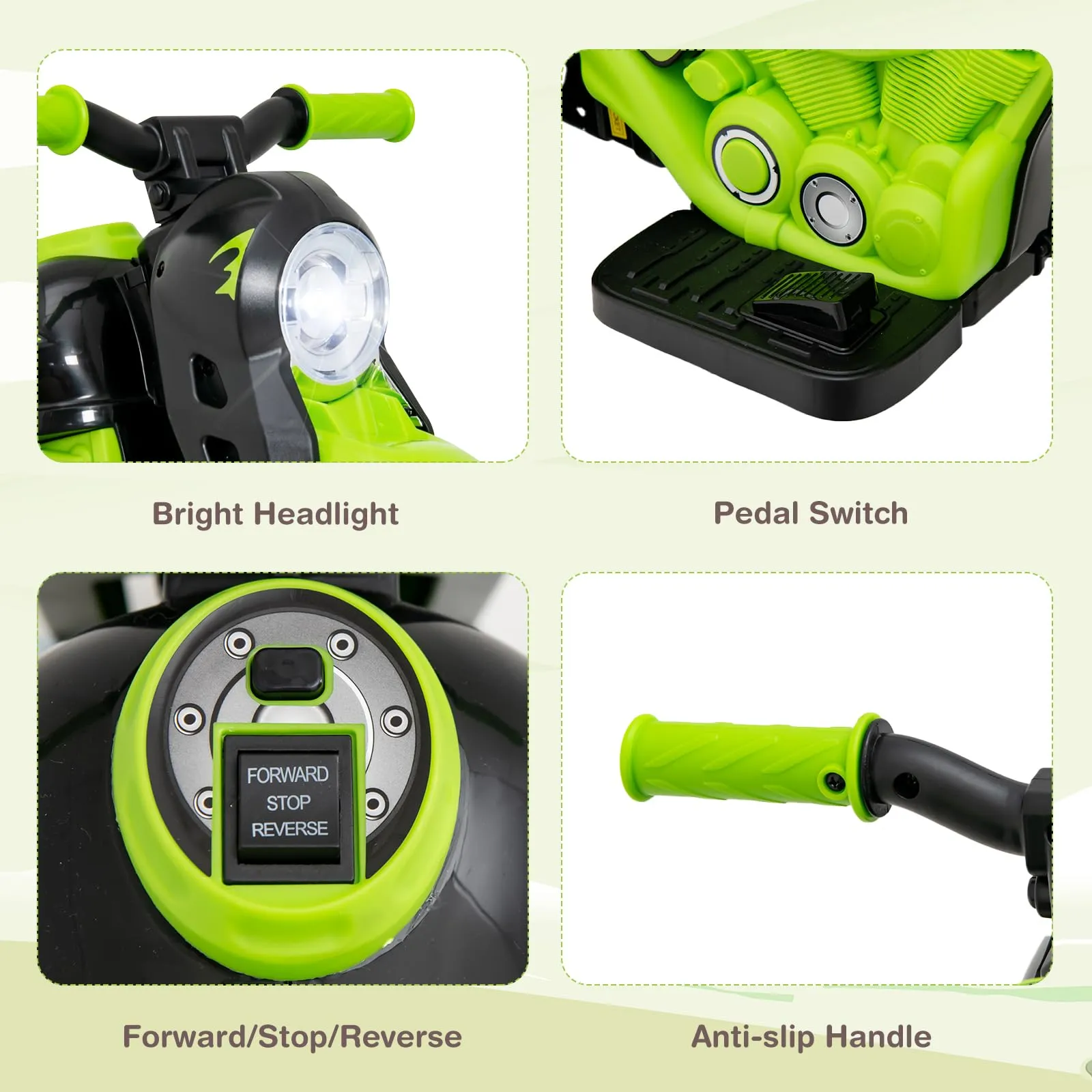 INFANS Kids Motorcycle, 6V Electric Ride on Car with Automatic Bubble Function for Children, Toddler Ages 3 