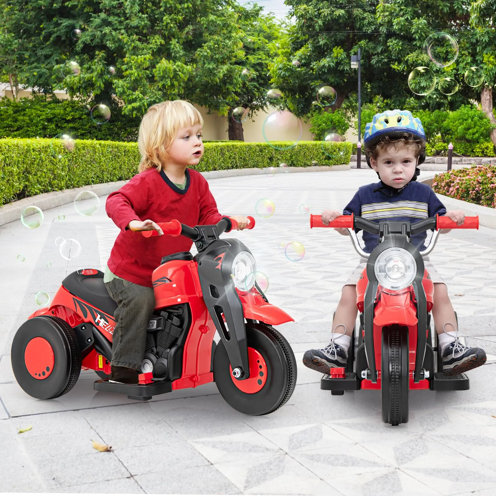 INFANS Kids Motorcycle, 6V Electric Ride on Car with Automatic Bubble Function for Children, Toddler Ages 3 