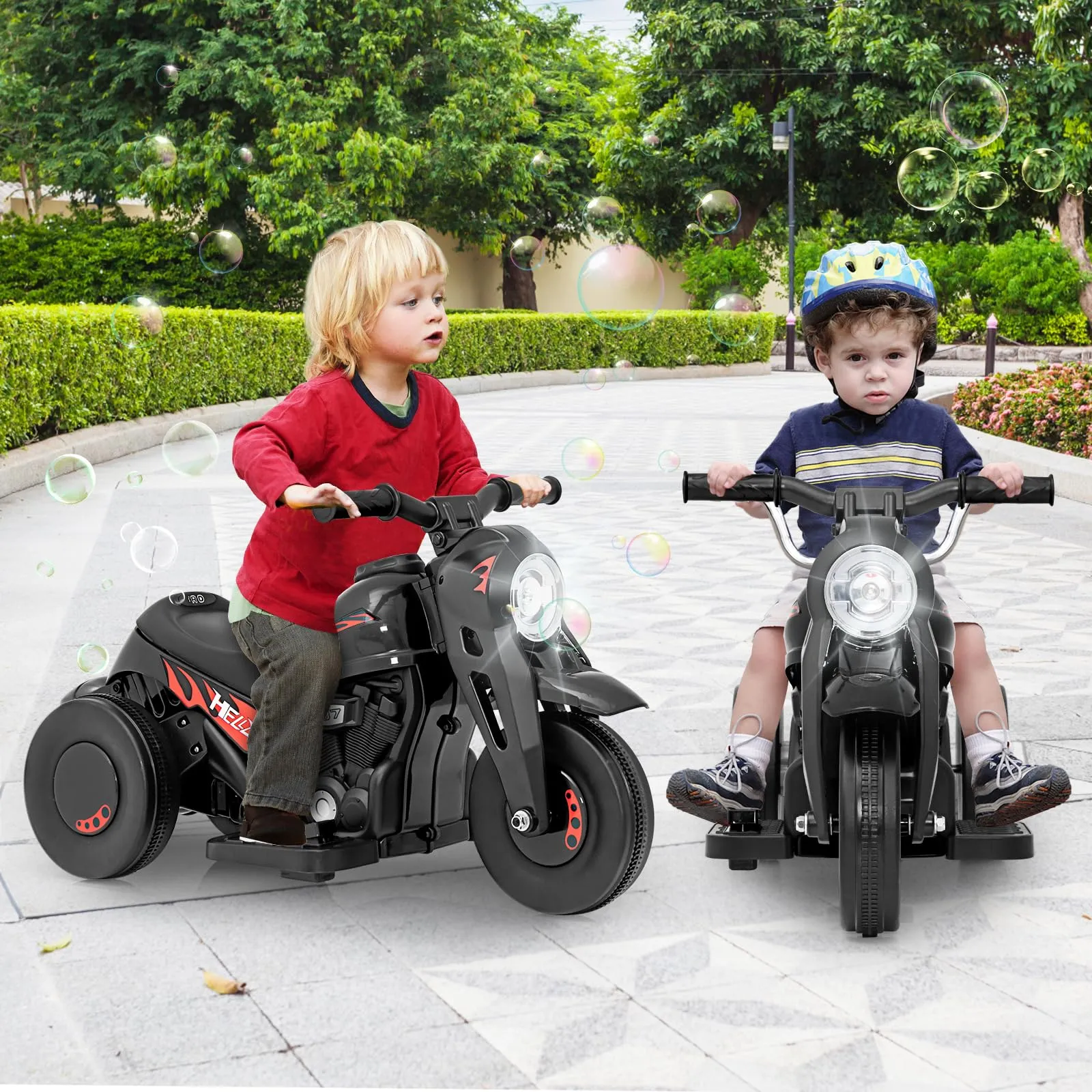 INFANS Kids Motorcycle, 6V Electric Ride on Car with Automatic Bubble Function for Children, Toddler Ages 3 