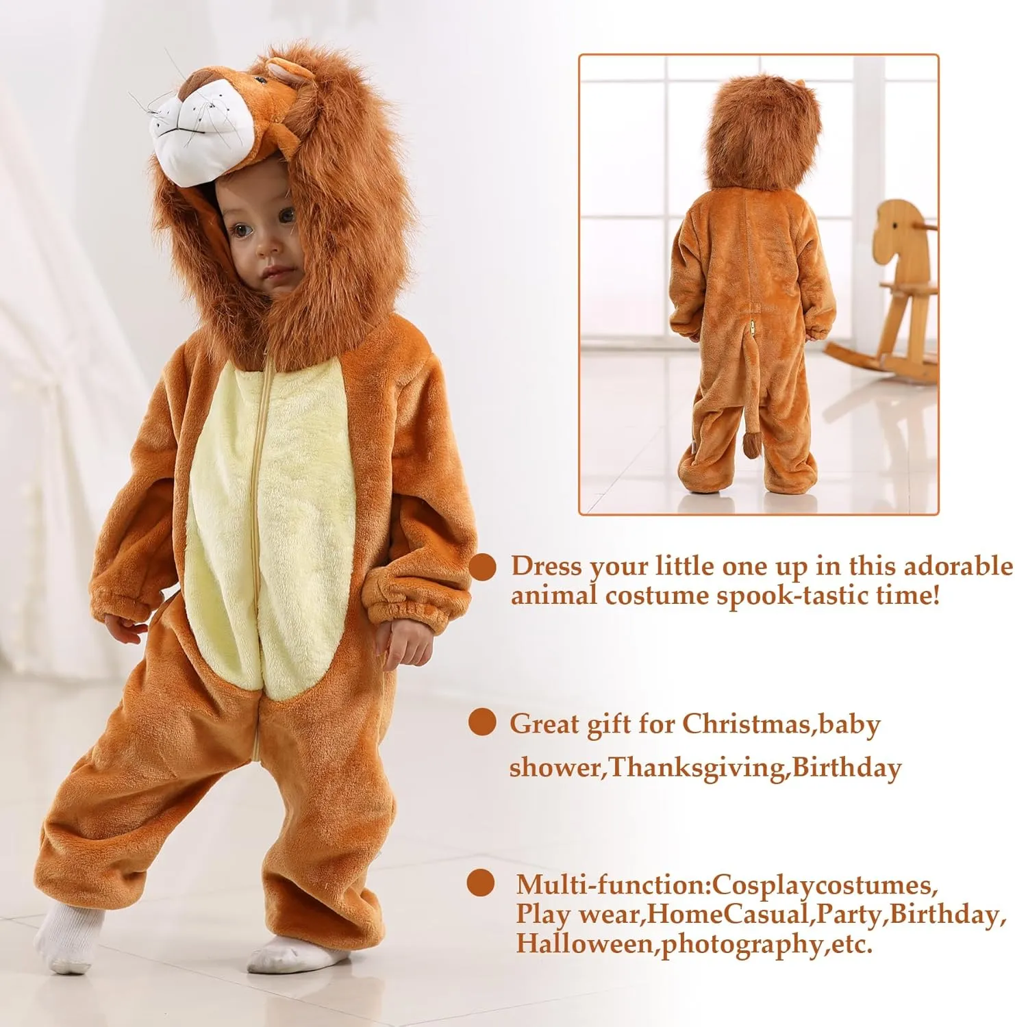 Infants Toddlers Halloween Cosplay Lion Costume Kids' Animal turtle destruction relay inconclusive volume Outfit Snowsuit TONWHAR 