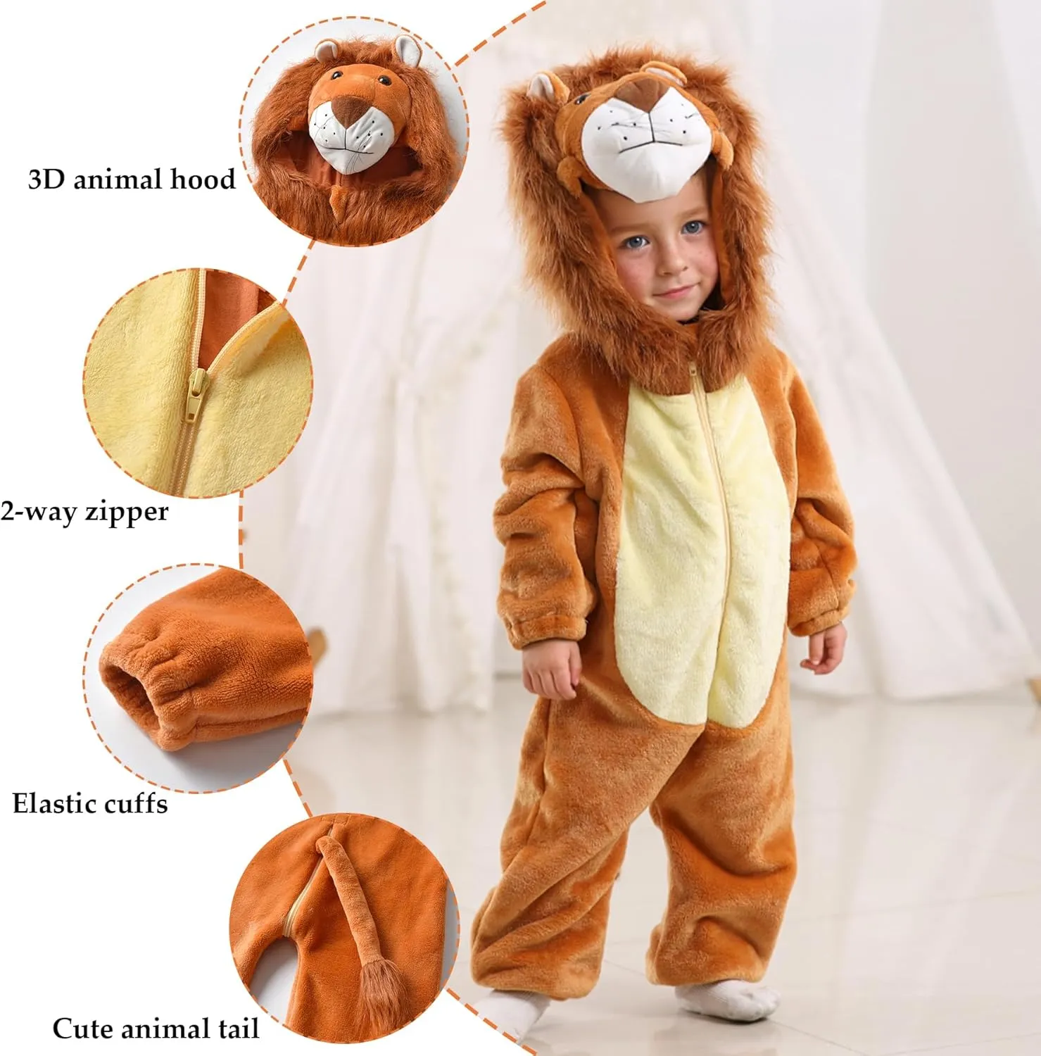 Infants Toddlers Halloween Cosplay Lion Costume Kids' Animal turtle destruction relay inconclusive volume Outfit Snowsuit TONWHAR 