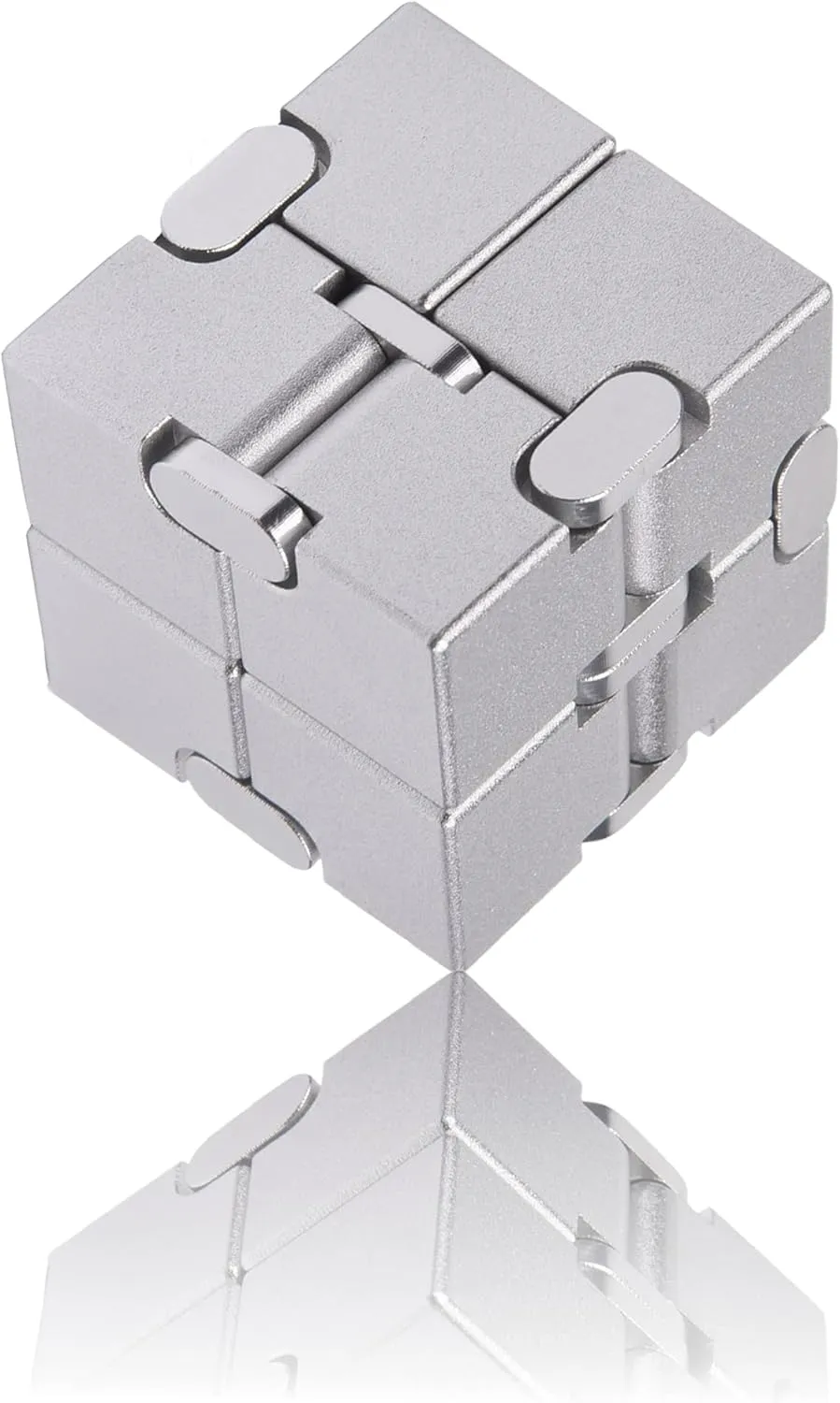 Infinity Cube Fidget Toy - Aluminum Alloy Anti-Stress and Anxiety Finger Flip Cube for illuminate icy pluralism pella micron Adults$ Men$ and Women$ Ideal Desk Toy for Work or Home - Infinity Cube Desk Toy (Silver) Metal 