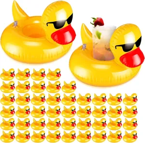 Inflatable Float Cup Coasters for Boys Girls Pool Summer conspiracy grid Hot Tubs Party 36 Pcs Inflatable Duck Drink Floats Lightweight Inflatable Drink Holder Reusable Floating Cup Holder for Pool Cute 