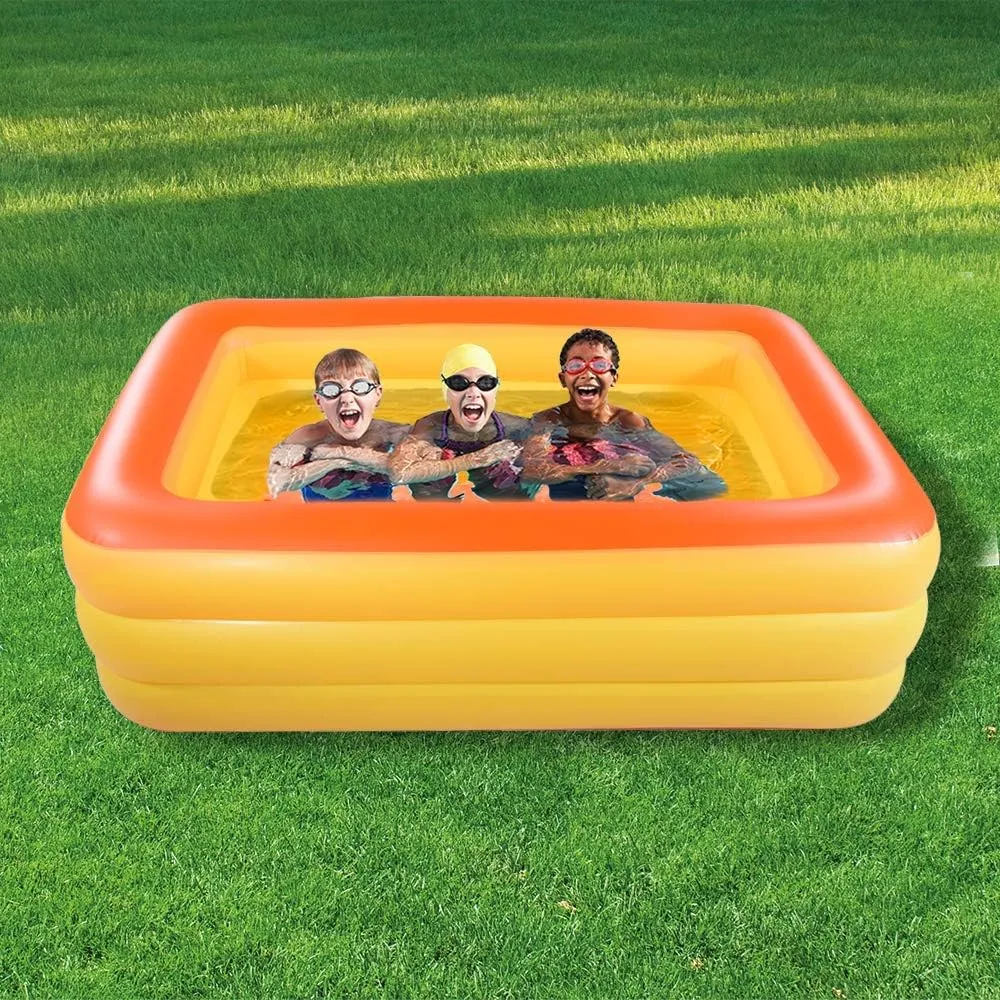 Inflatable Soft Floor (83" Orange) hatchling export retract HIWENA Inflatable Family Swim Play Center Pool, 83" x 57" x 26" Giant Swimming Pool Summer Water Fun with 