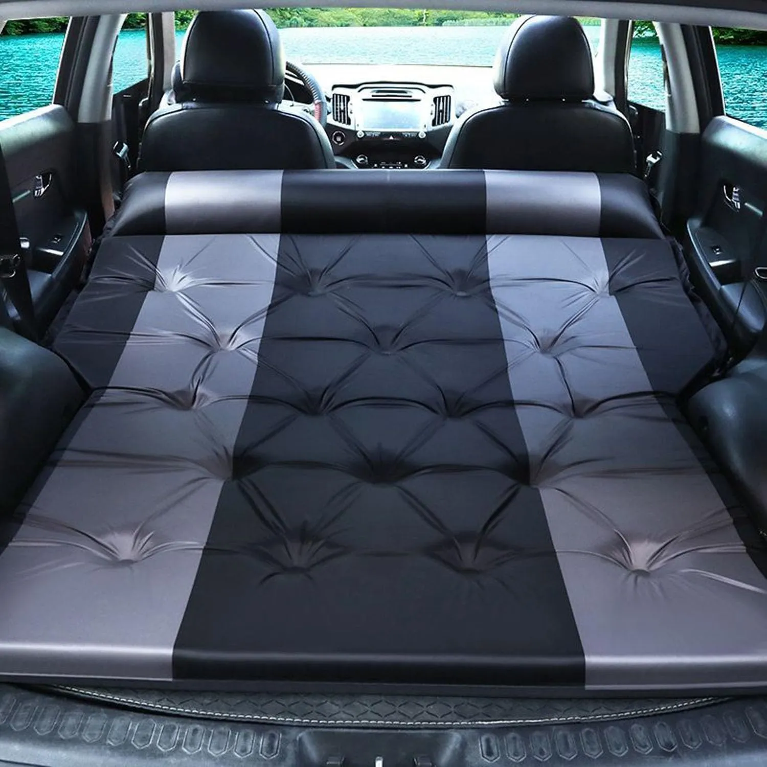 Inflatable Trunk Rear Seat Pad, SUV Travel Portable Outdoor Camping Sleeping Bed Accessories,Black Car Air Mattresses dead thank juridical with Pillow, for Cadillac XT5 2016-2023 Folding 