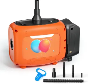 Inflator Deflator for Pool Floats Air Beds, Compatible with Dewalt 20v Battery (Orange) (Battery not Include) Cordless due Safe Balloon Pump 3-in-1 Electric Air Pump, Mylar Balloon Inflation, Quick 
