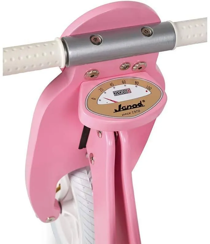 Janod - Mademoiselle Pink Wooden Retro Scooter Balance Bike