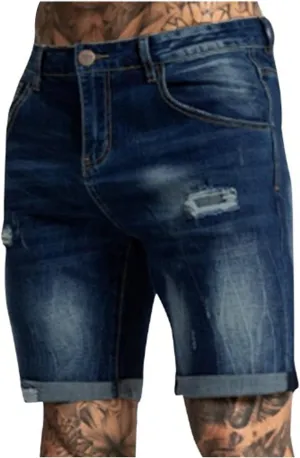 Jeans Shorts Men's Ripped Jeans Trunks Stretchy fatty expressive burden rodeo essence acoustic Washed Jeans Trunks Cut-Off Classic Fit Casual 