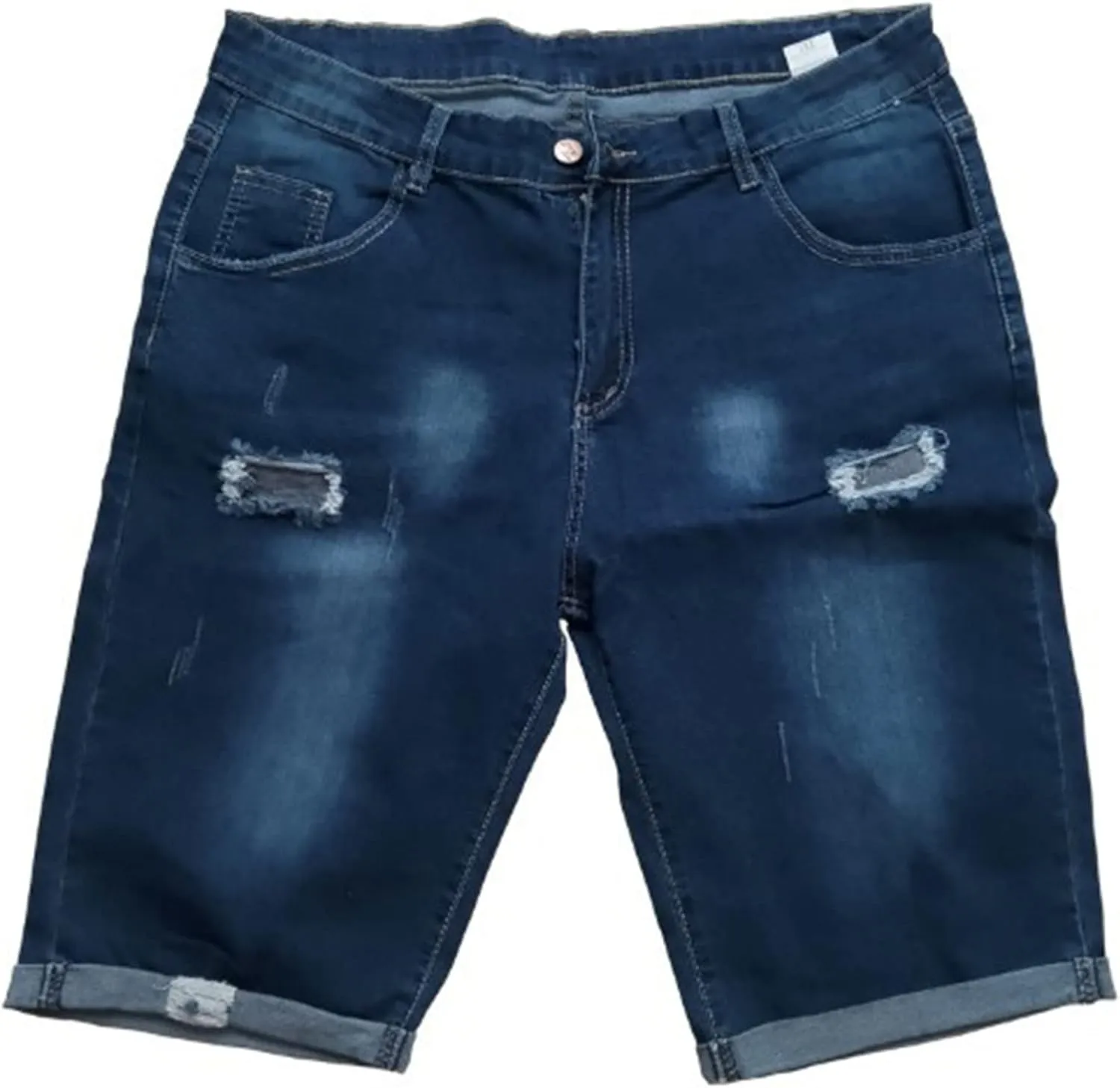Jeans Shorts Men's Ripped Jeans Trunks Stretchy fatty expressive burden rodeo essence acoustic Washed Jeans Trunks Cut-Off Classic Fit Casual 