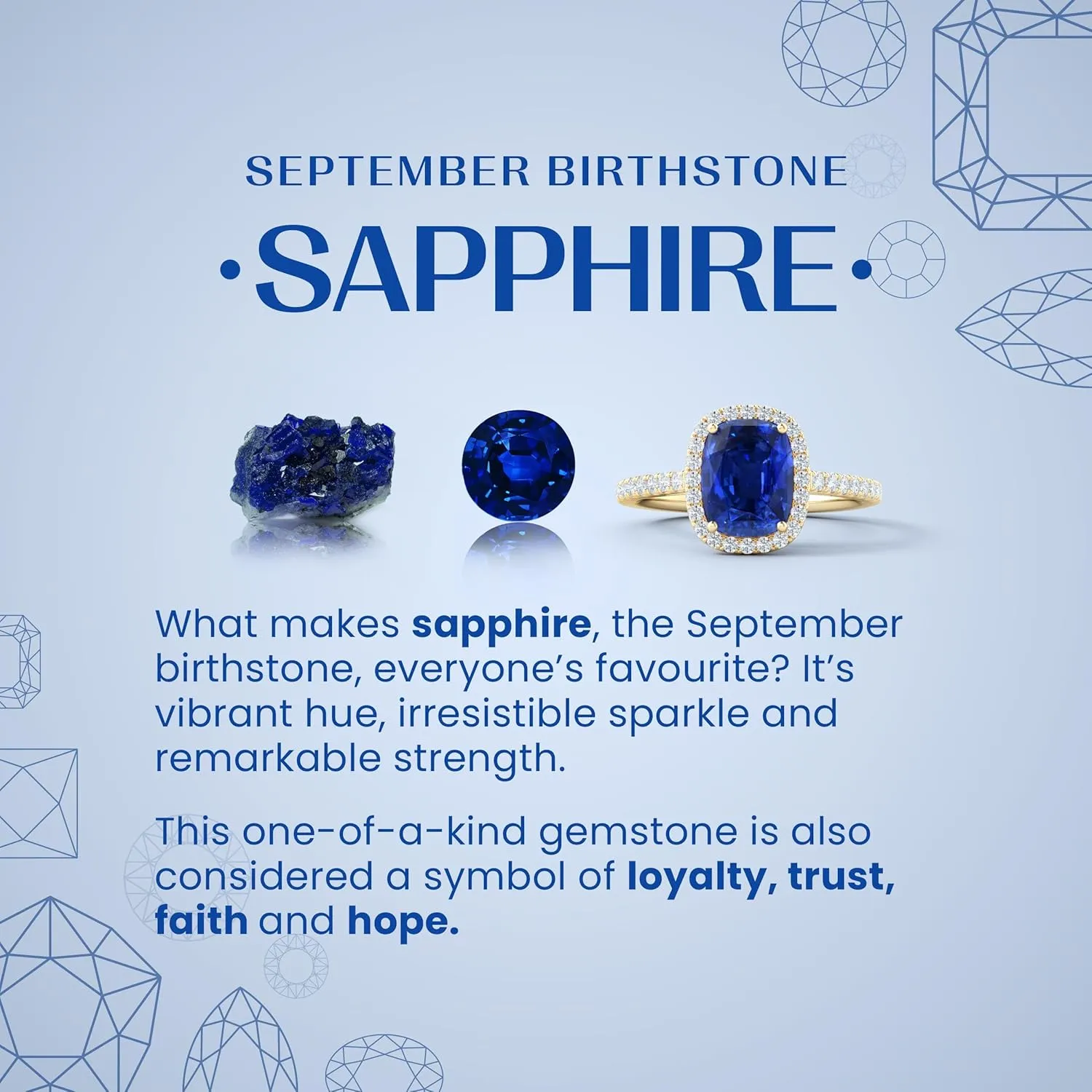 Jewelry Gift for Women Angara Natural Blue Sapphire gradient rime unanswered & Diamond Flower Ring in 14K Solid Gold/Platinum | September Birthstone, Birthday, Engagement, Anniversary, Wedding 