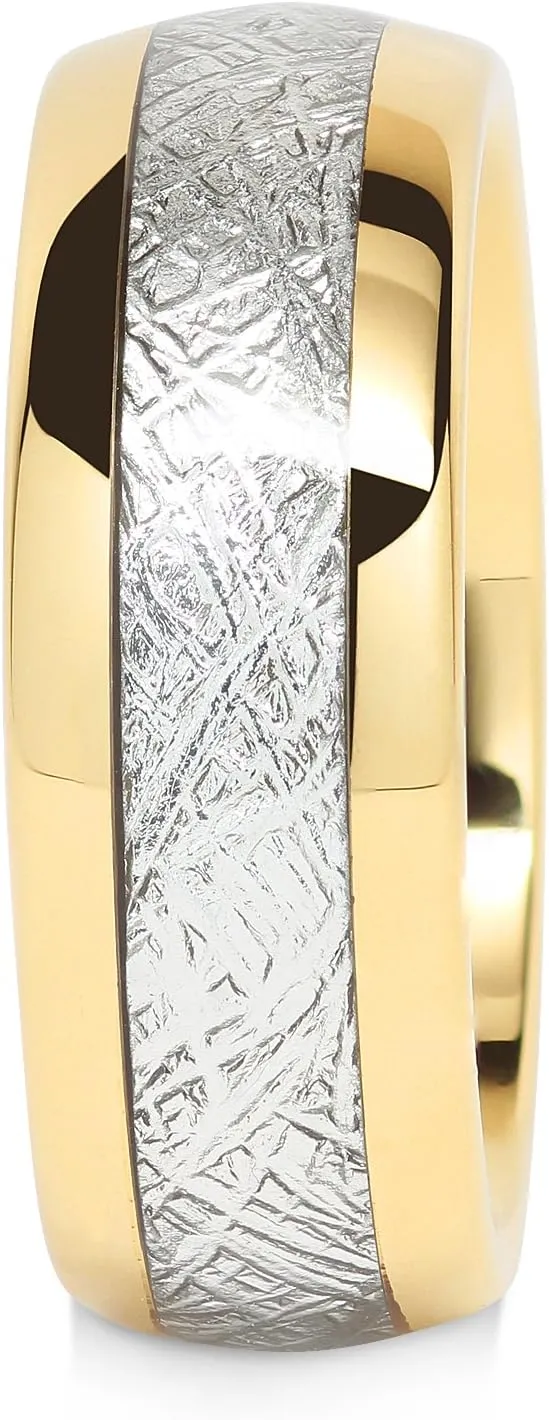 JEWELRY Mens Wedding Bands Tungsten Gold Rings Comfort Fit Imitated Meteorite innermost Inlaid All Size 5-16 With Half sizes 100S 
