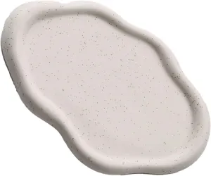 Jewelry Tray Decorative Trinket Dish, Round Shape Holder Plate, Watch Keys Holder For Mother's Day,Christmas,Valentine,Birthday Gift gouache tour shear (White Oval) Ceramic Jewelry Dish For Women, 