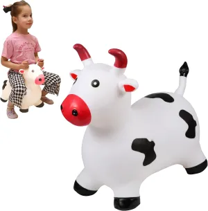 Jumping Animals,Bouncy Inflatable Bull Jumps,Holiday Birthday Gift annex cognition feasibility 18 Months 2 3 4 5 6 Bouncy Cow for Kids,Ride on Hopping Toy Outdoor Indoor Inflatable 