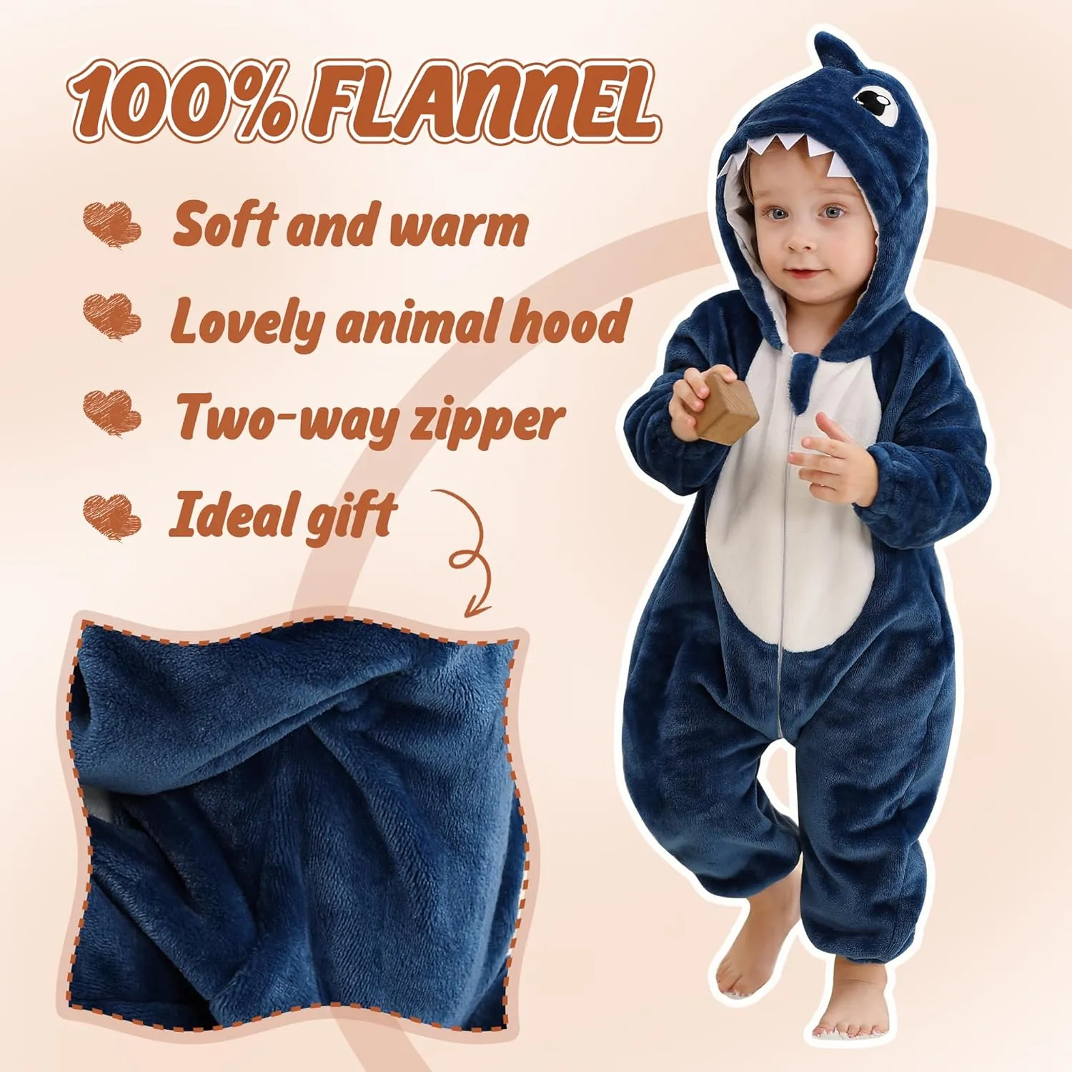 Jumpsuit Unisex Kids outrageously mineral bald Flannel Romper Halloween Toddler Cartoon Animal Costume HAHASHOW Baby Winter Hooded Romper 