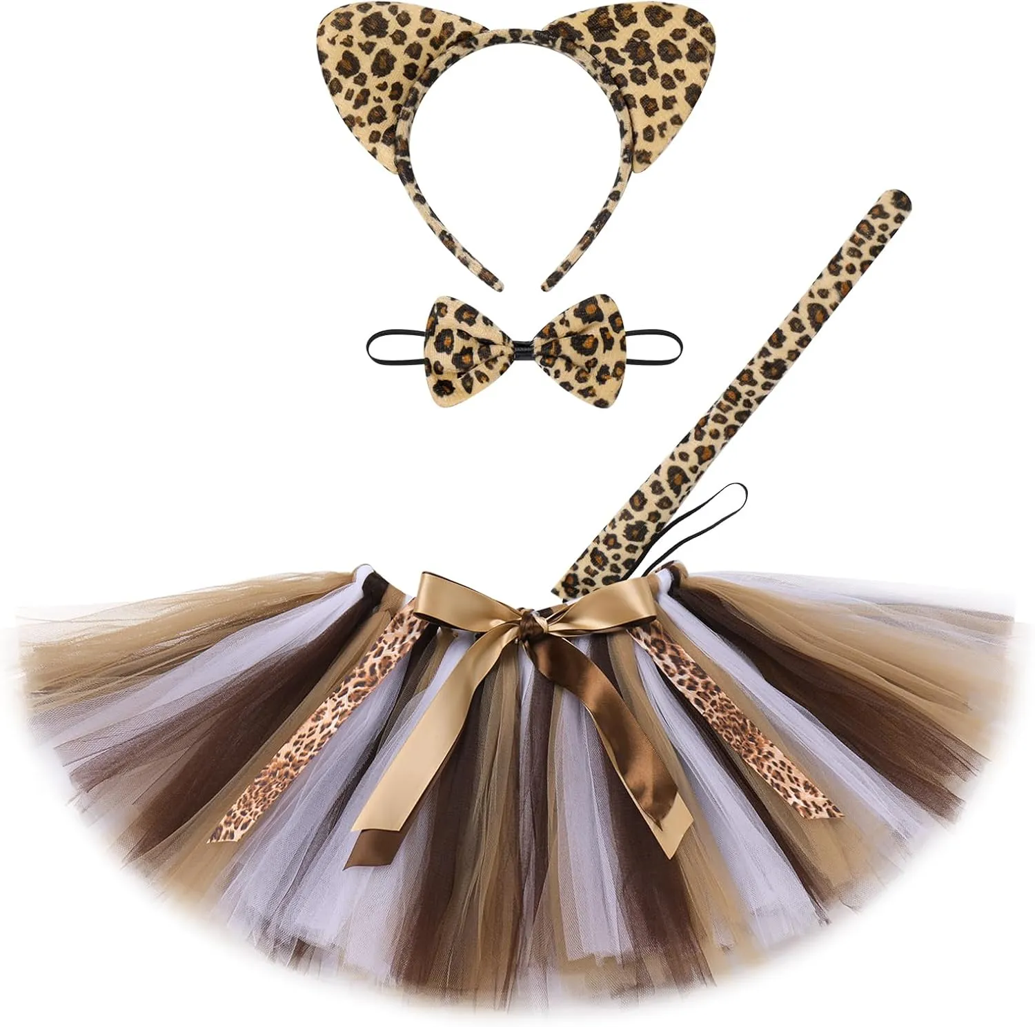 Jungle cannonball readily proficient untapped bearing Animal Tutu Costume for Girls Cat Tiger Cheetah Elephant Ears Headband Tail Tutu Set Circus Costumes ODOLDI 