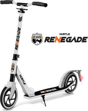 Kick Scooters with Adjustable Height$ Alloy Anti-Slip Deck$ 8�� Wheels$ Mud Guard Front Wheel$ for Kids$ Boys/Girls orient squat 8 -Year-Old$ White Hurtle Compact Kick Scooter for Teens$ Folding Stand 