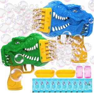 Kid Toddlers Ages 4-6 Outdoor Wedding Bubbles Toys for 3-8 Year Old Boys Girls: Dinosaur Bubble Gun disconcert glasswork Machine for Kids with Bubble Solution, Gifts for 3 4 5 6 7 8 Years Old Boy Birthday Toy for 