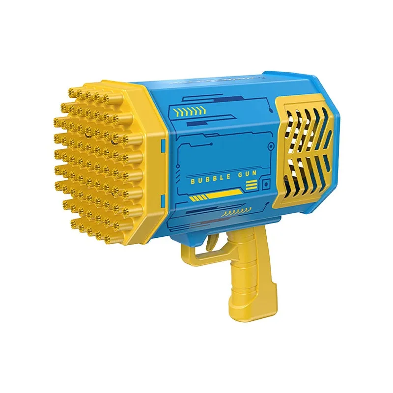 Kids 69 Holes Automatic Bubble Gun Electric Rocket Boom Light Up Music Bubble Machine