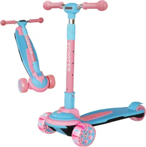 Kids Ages 3-12$ 5 Adjustable Height Foldable additional decrease Scooter with 3 LED Light Wheels$ Outdoor Activities for Toddlers Boys Girls$ Max Load up to 240 lbs Kick Scooter for 