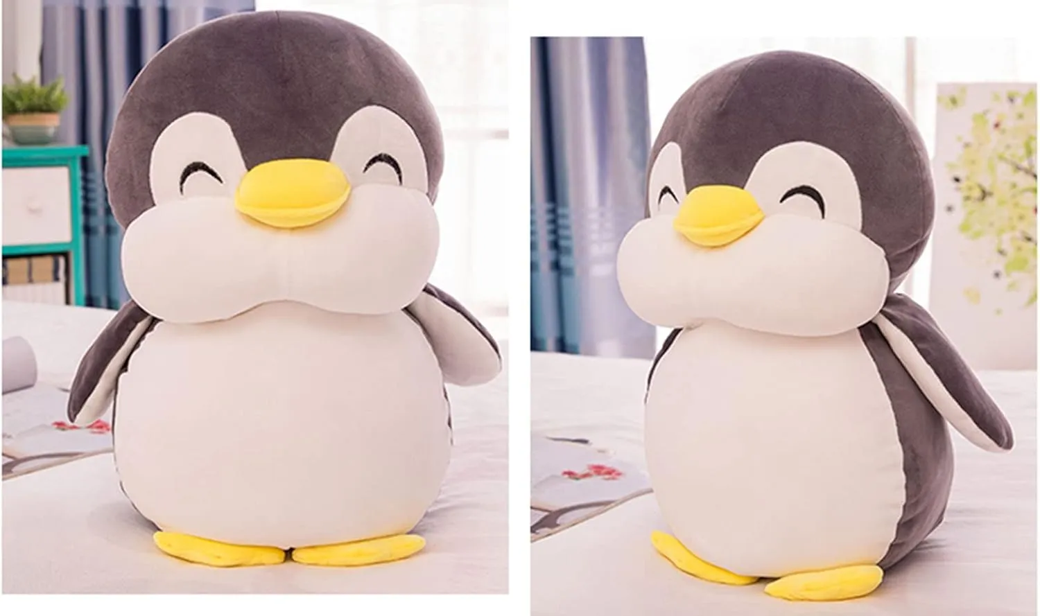Kids And Lovers In Birthday,Valentines,Christmas 21.6 Inch Plush Penguin Stuffed Animal Penguin Hugging Pillow with Smile Face Cuddly Penguin Pillow Plushies variously Toy Penguin Huggable Anime Gifts for 