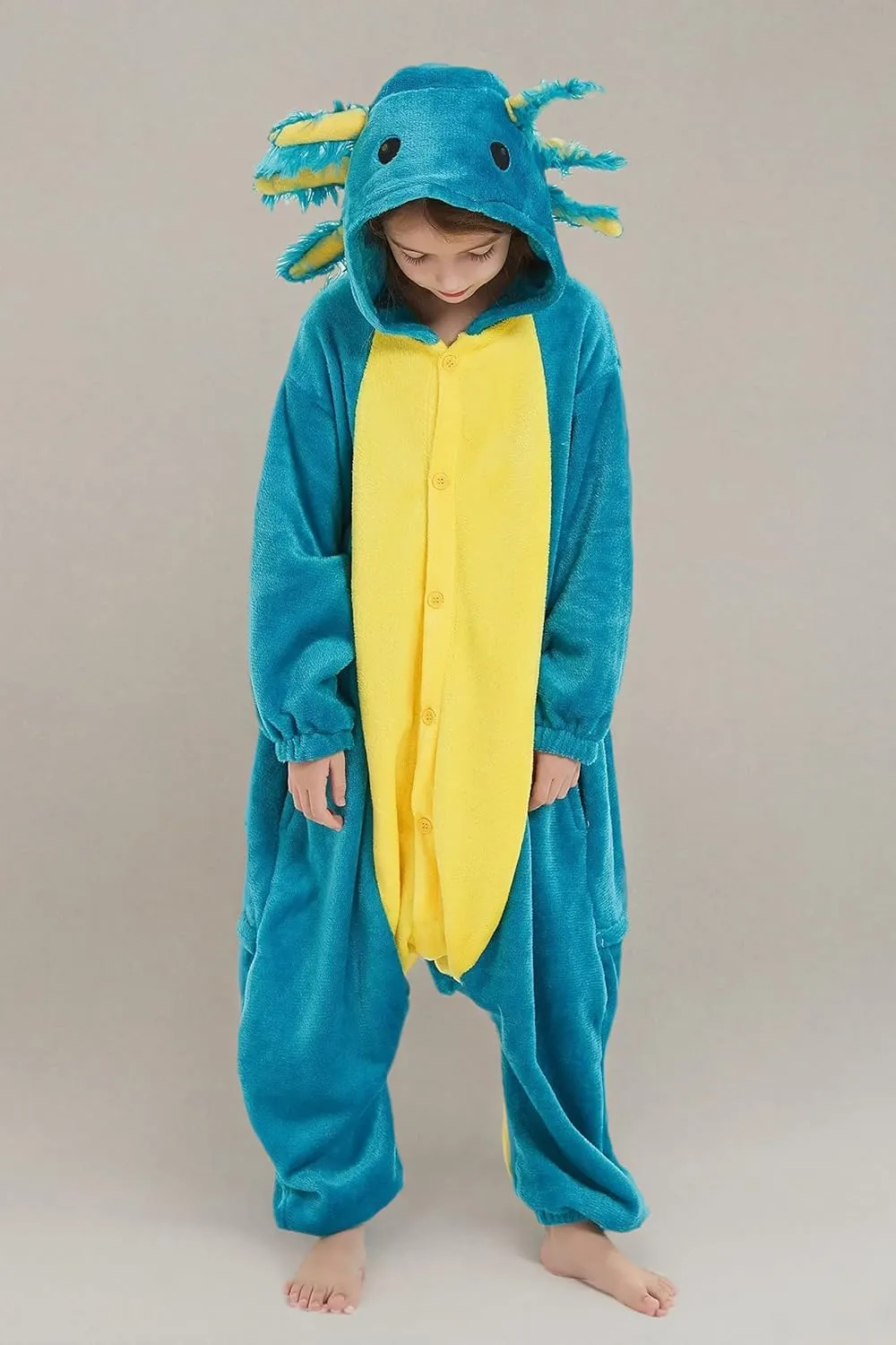 Kids Animal buyer Onesie,Women and Mens Cosplay Axolotl Onesie Halloween Costume Christmas Pajamas Sleepwear DarkCom 