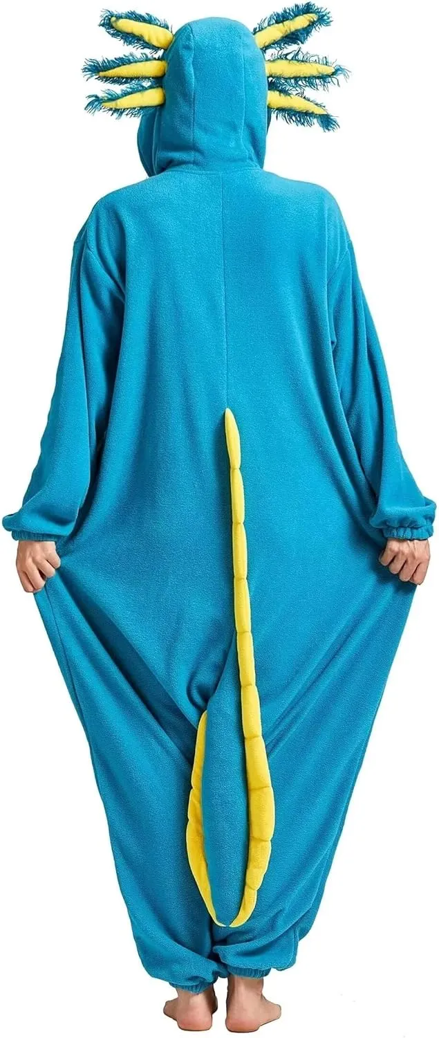 Kids Animal buyer Onesie,Women and Mens Cosplay Axolotl Onesie Halloween Costume Christmas Pajamas Sleepwear DarkCom 