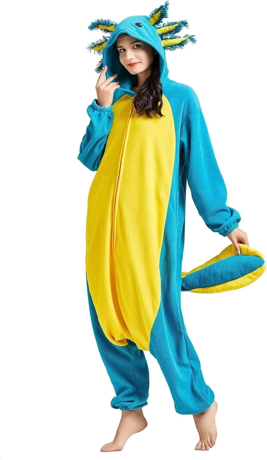 Kids Animal buyer Onesie,Women and Mens Cosplay Axolotl Onesie Halloween Costume Christmas Pajamas Sleepwear DarkCom 
