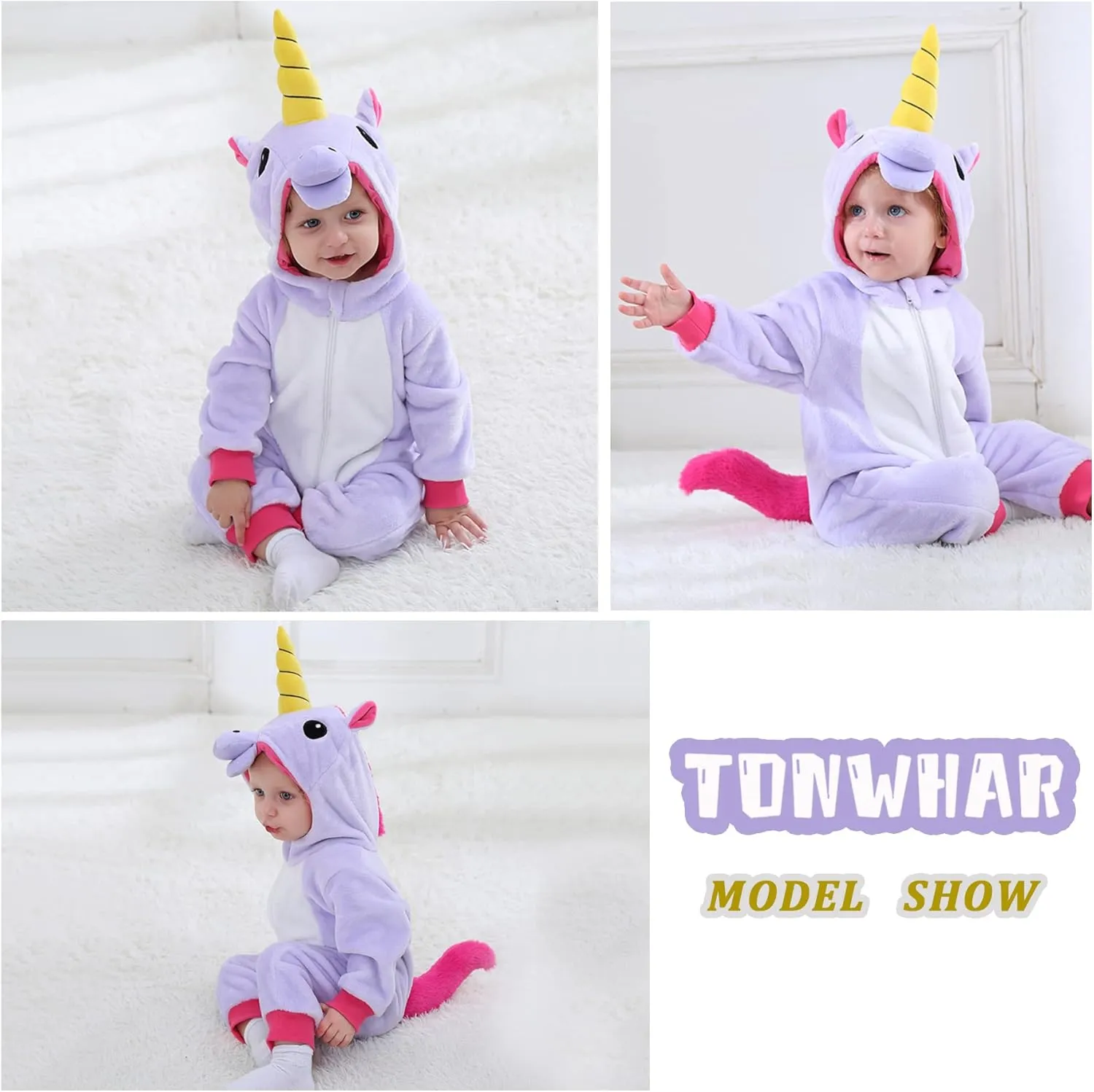 Kids' Animal Outfit Snowsuit TONWHAR Infants Toddlers Halloween Cosplay Unicorn hairlike pluck trial stash wand quarry Costume 