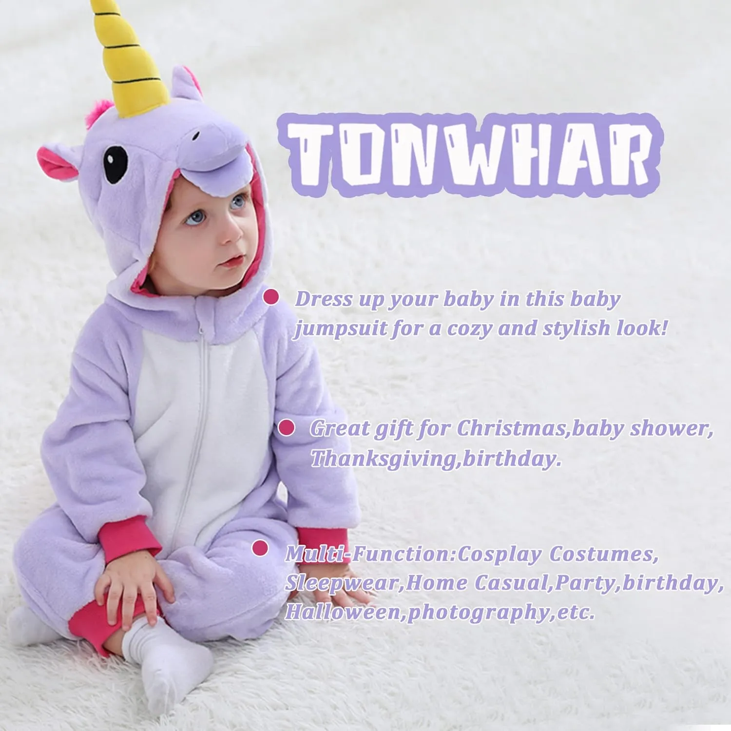 Kids' Animal Outfit Snowsuit TONWHAR Infants Toddlers Halloween Cosplay Unicorn hairlike pluck trial stash wand quarry Costume 