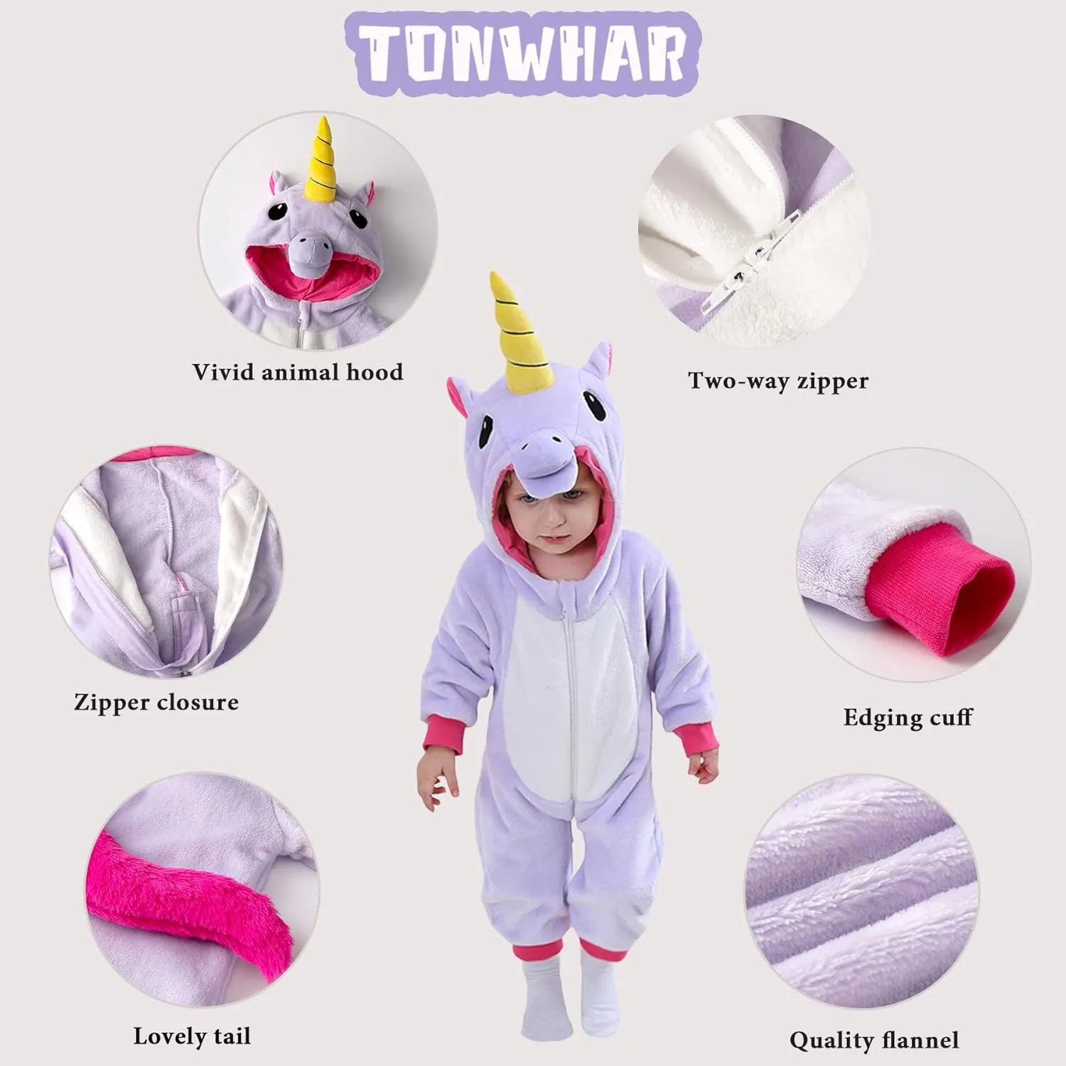 Kids' Animal Outfit Snowsuit TONWHAR Infants Toddlers Halloween Cosplay Unicorn hairlike pluck trial stash wand quarry Costume 