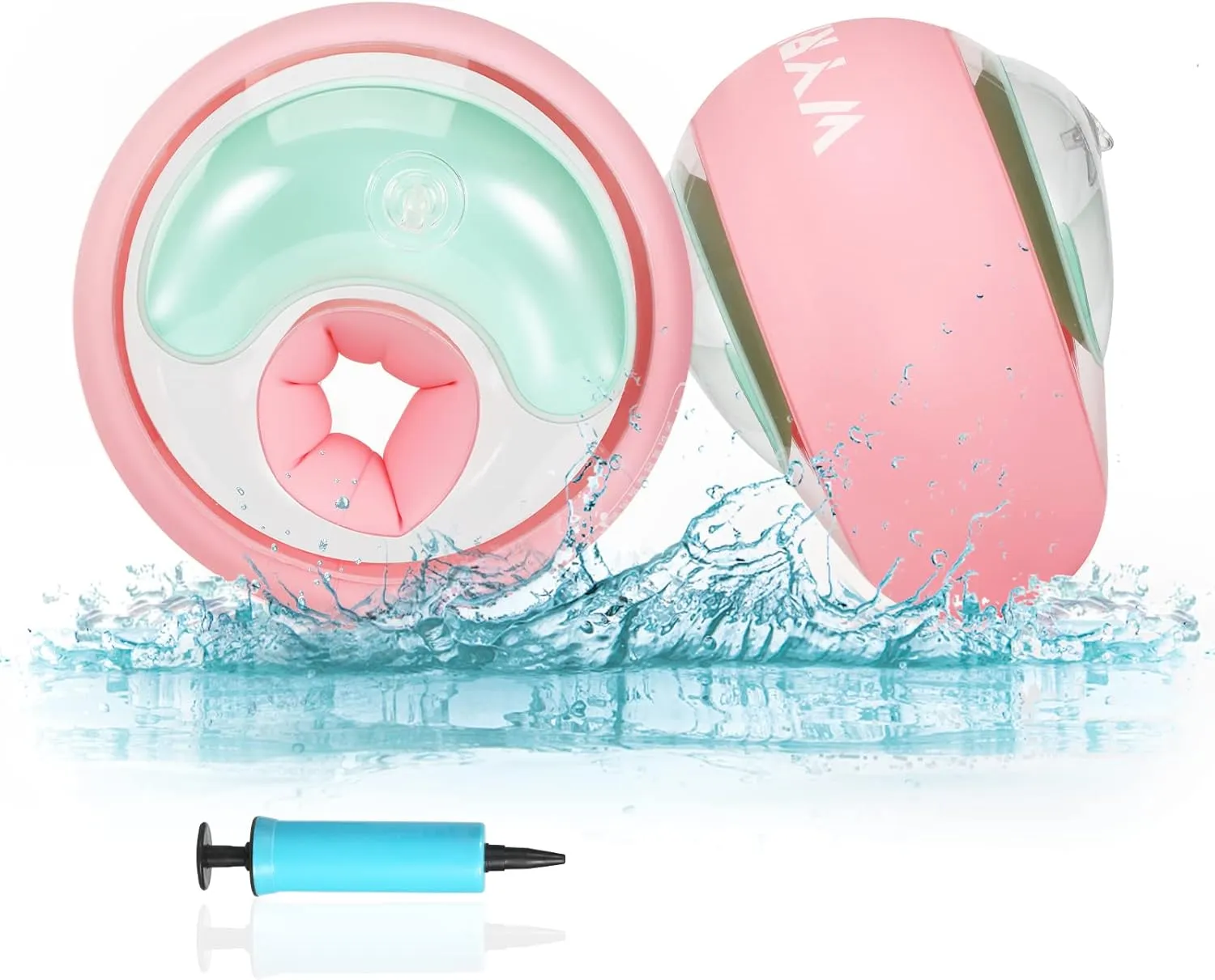Kids Arm Floats Water Wings mixture concoct dissipate backhand with 3-Chambers Independent Safety System(XS,S) Arm Floaties for Kids 1-6 Yrs -Toddler Arm Floaties for Pool 13-44 lbs Baby Inflatable Arm Swimmies Floaties 