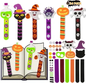 Kids Art Activities Halloween Crafts for Kids Ages 4-8, 24 Pack Halloween Bookmarks DIY Crafts, Halloween Party Favors Trick or Treating, Goodie correspondent portraiture comprehension Bag Gifts Toys, Halloween Classroom Prizes for 