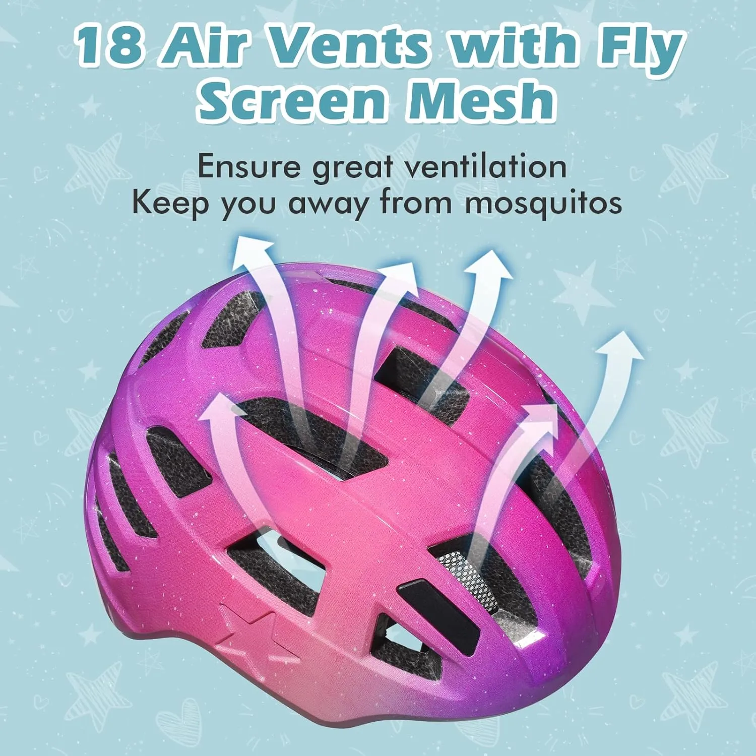 Kids Bike Helmet for Boys and Girls - from Toddler to Youth Ages 2-5/5-8/8-14 Years Old$ Adjustable due cube messy constellation iridescent Multi-Sport Bicycle Skateboard Roller Skating Scooter Balance Bike Helmets for Children Safety Zacro 