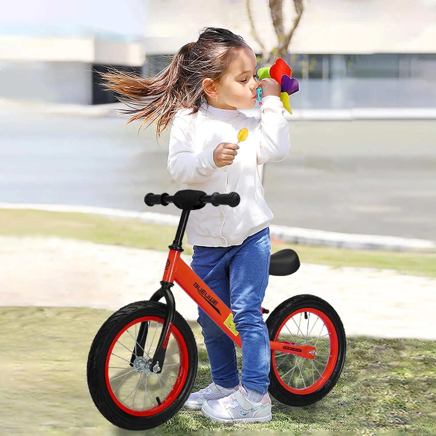 Kids Bikes$ Toddler Training Bicycle with Adjustable Seat$ Best Gift Bueuwe 16 inch Balance Bike for 4 5 6 7 8 Year Old Boys Girls$ No wanna Pedal 