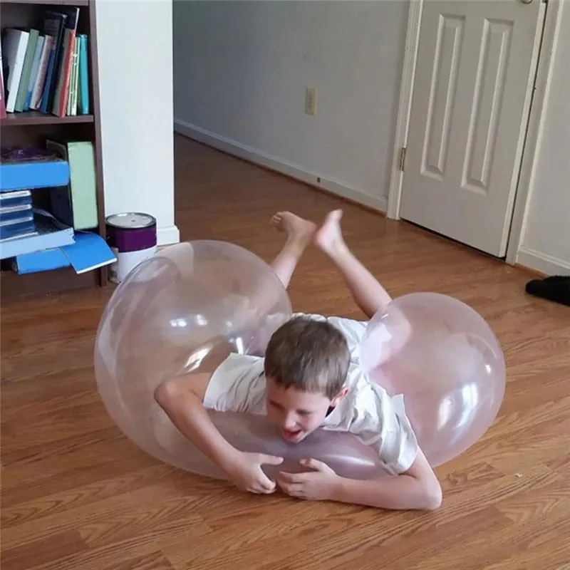 Kids Bubble Ball Balloon Indoor Outdoor Inflatable Ball Games Toys Soft Air Water Filled Bubble Ball Blow Up Balloon Toy