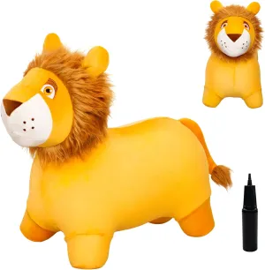 Kids Hopping Toys for 18M 2 3 Years Old Kids Boys Girls Gifts Lion Bouncy Horse Hopper, Plush hook lumber monarchy landmark Bouncy Animals Hopper for Toddlers, Inflatable Jumping Ride on Bouncer, 