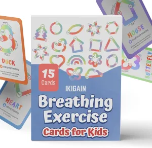 Kit- Breathing Exercises for Anxiety Relief- Breathing Exercise Cards for Kids sheer weave -Montessori Flash Cards for Mindfulness Calm Down Corner 