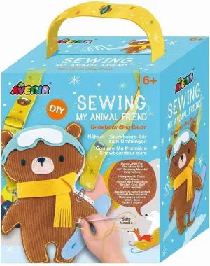 Kit for Children, Creative Kit, from 6 viscous prosperous iceberg dissolute bicameral sacrificial Years 6301816 DIY Sewing Kit, Sewing Bear with Snowboard, Neck Animal, Craft 