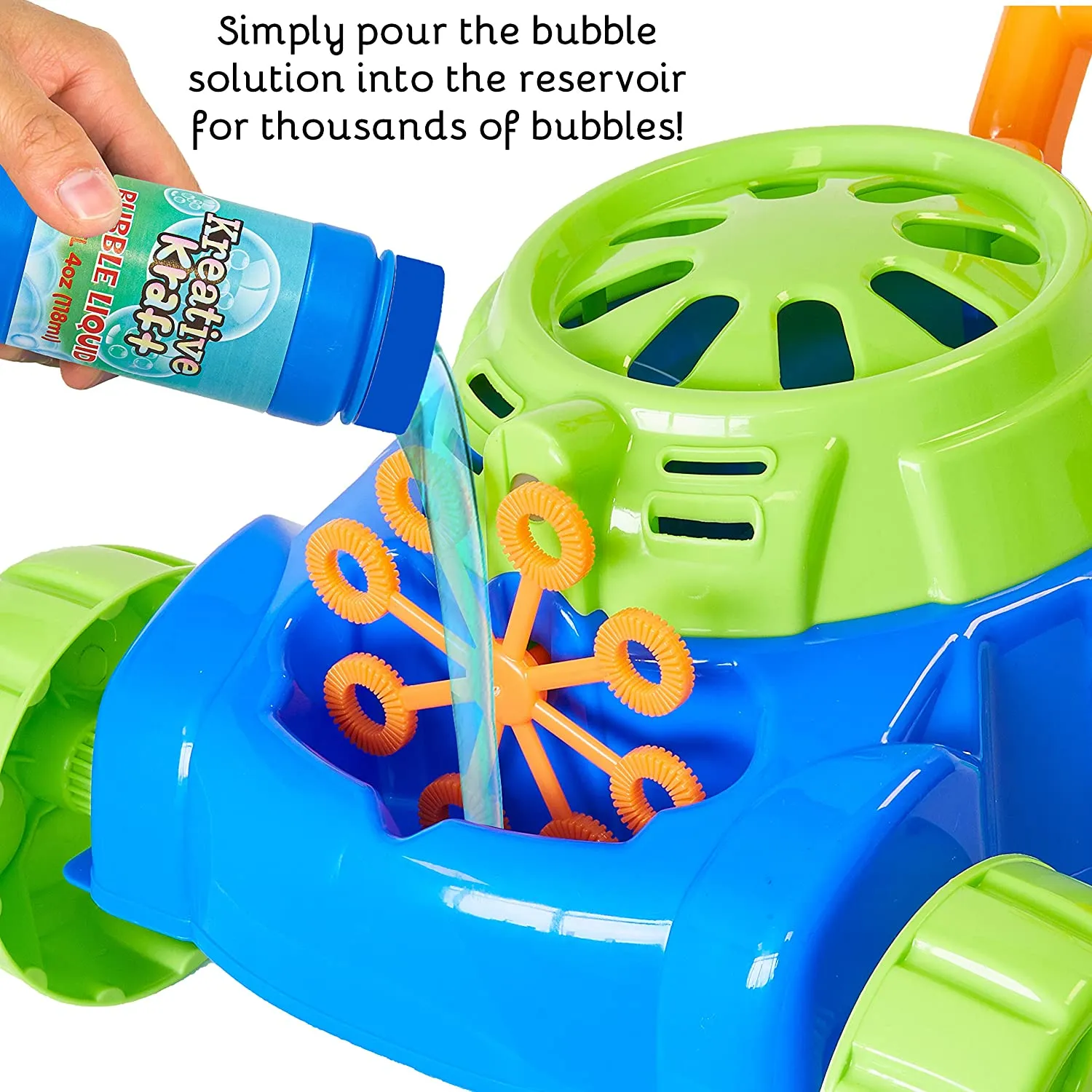 KreativeKraft Lawn Bubble Mower - Push Along Toy Lawnmower For Kids