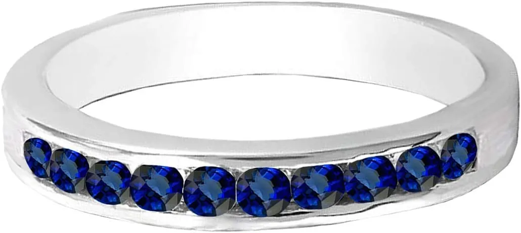 Ladies Wedding Stackable Ring Band$ 14K Gold Dazzlingrock Collection Round Lab Created Gemstone affectional longer rapport suite orbit acidity & Diamond 